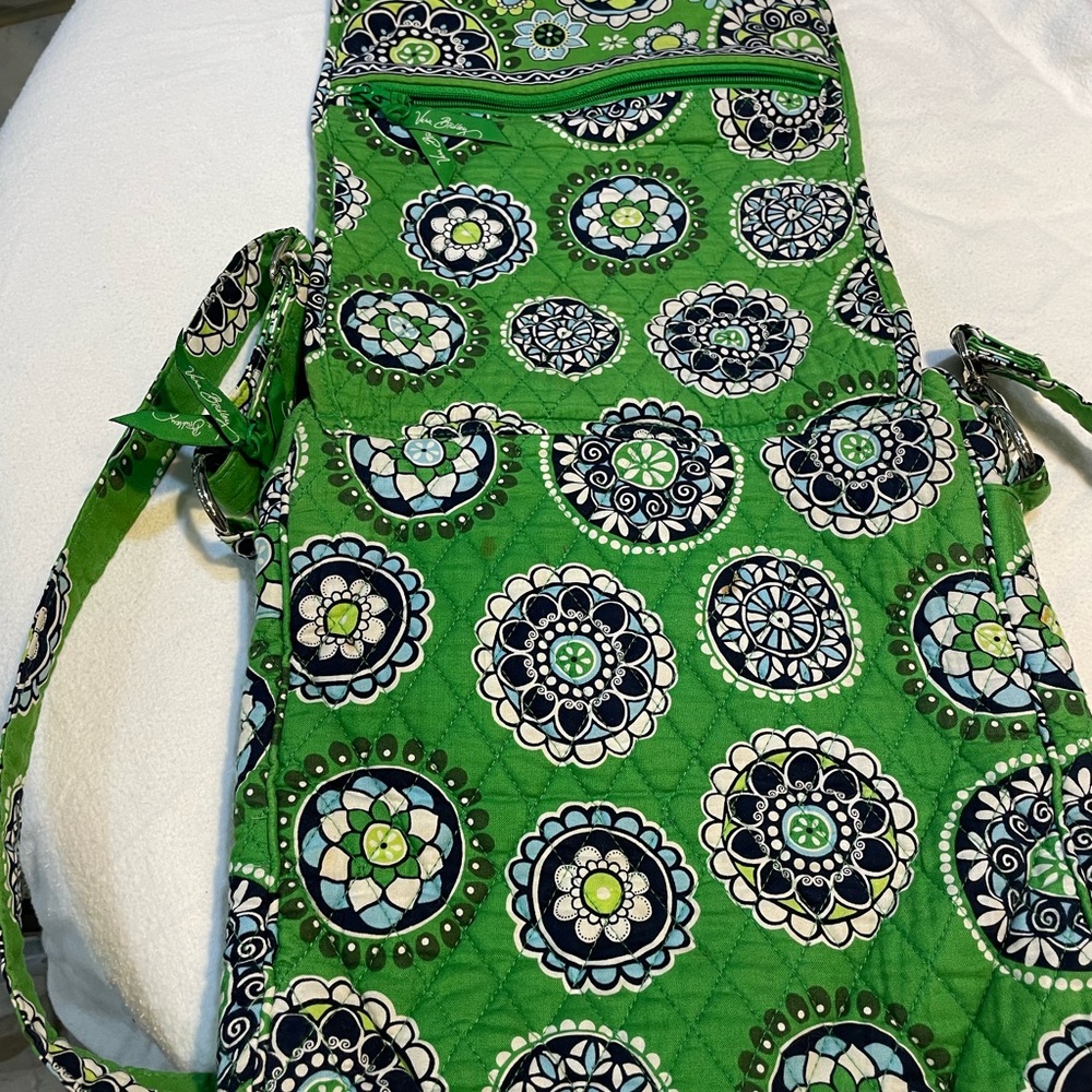 Vera Bradley Green and Blue Patterned Crossbody Bag - Picture 1 of 11